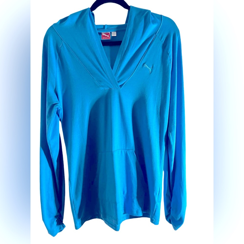 Chandail sweater PUMA size M blue à capuche